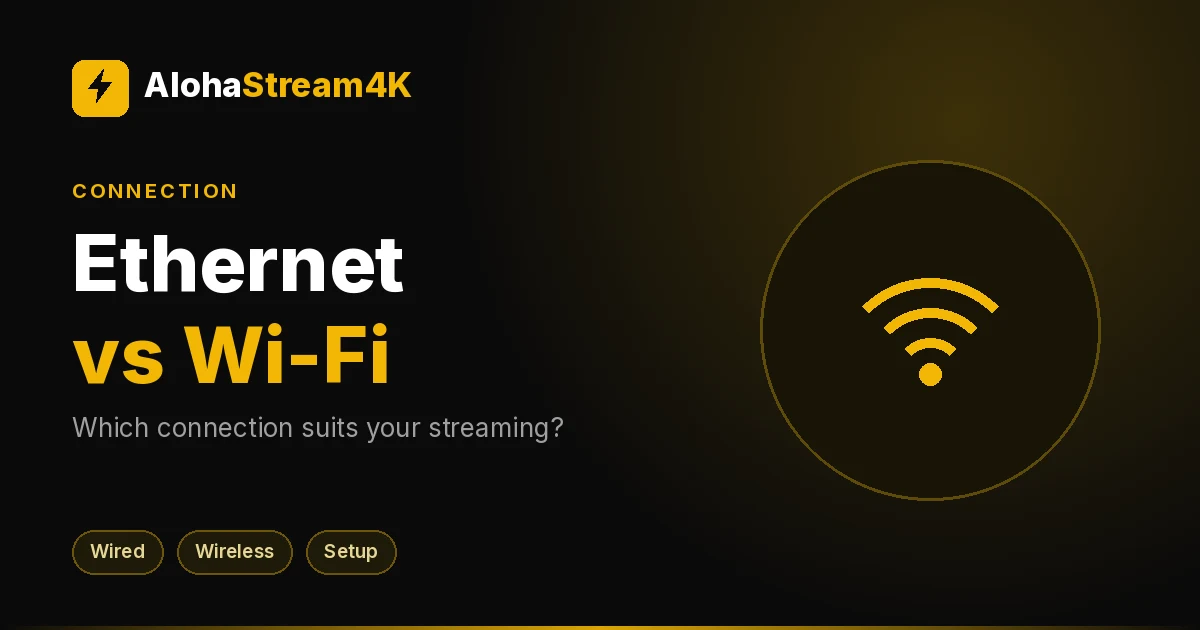 Ethernet cable plugged into the back of a streaming box next to a Wi-Fi router