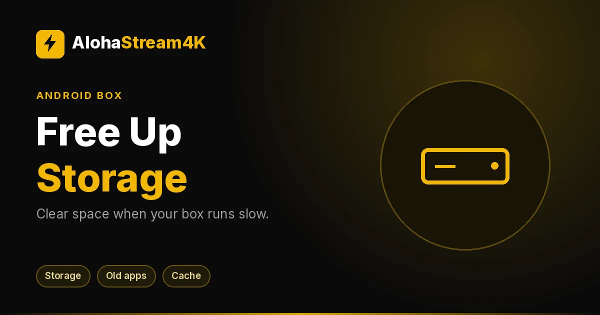 Android TV settings menu showing device storage usage on a television