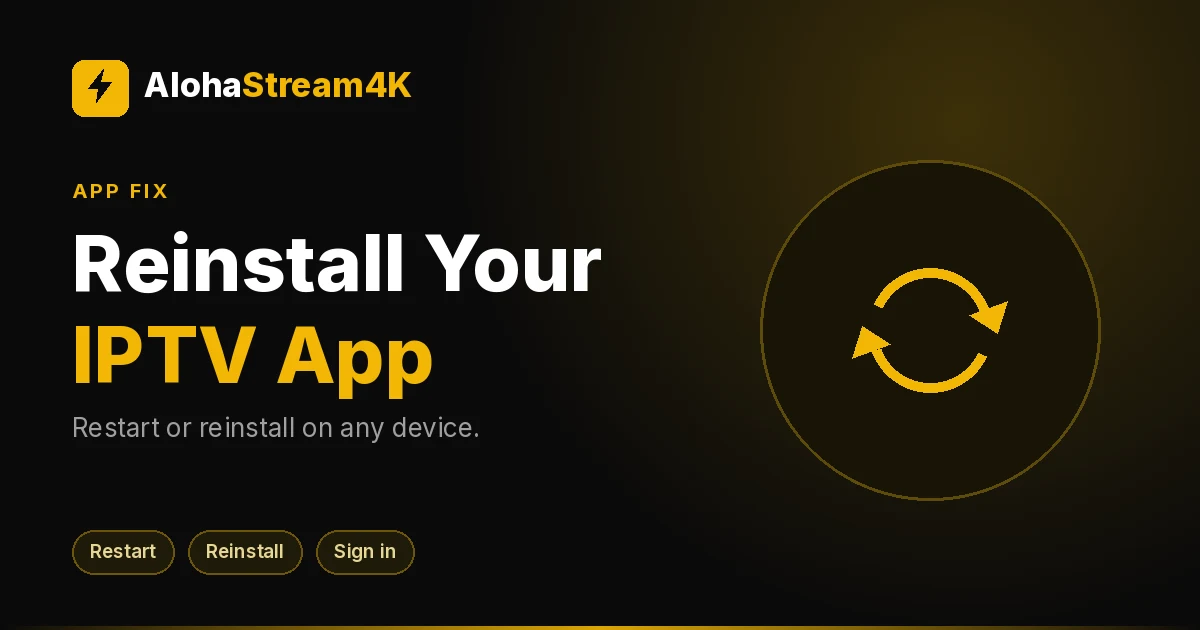 Progress bar on a TV screen as an app reinstalls