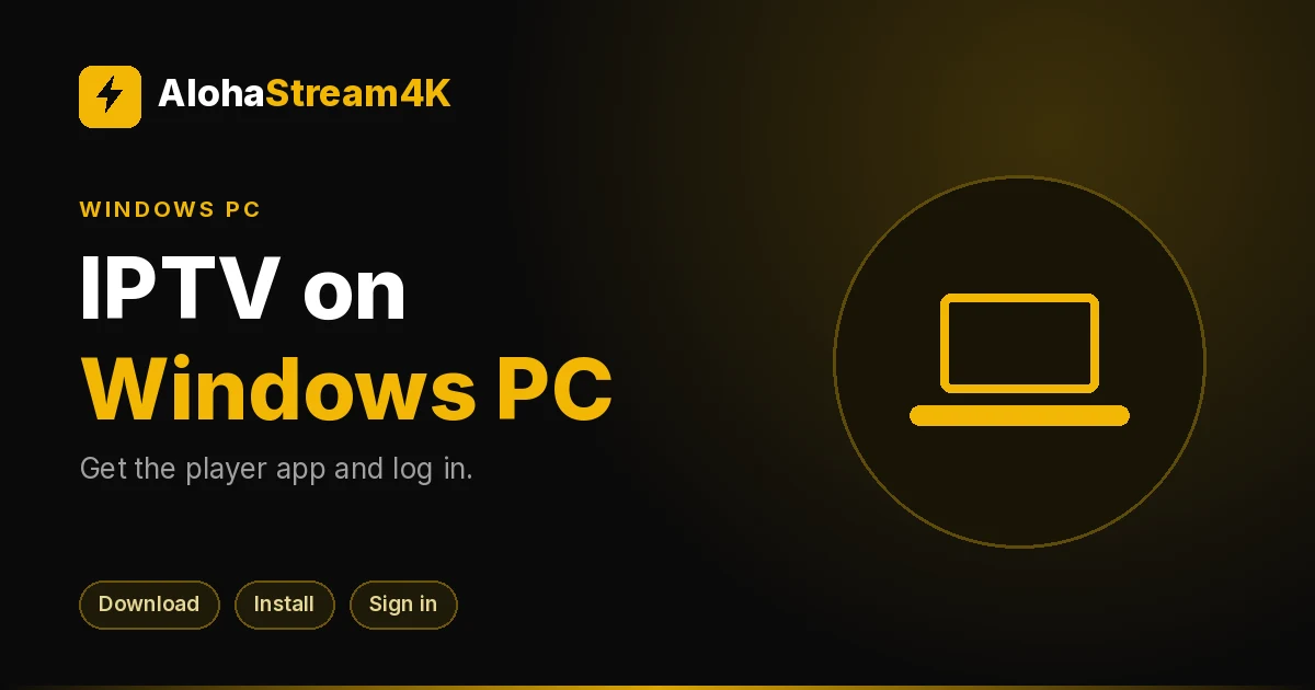 Desktop computer monitor showing a live TV player app on Windows
