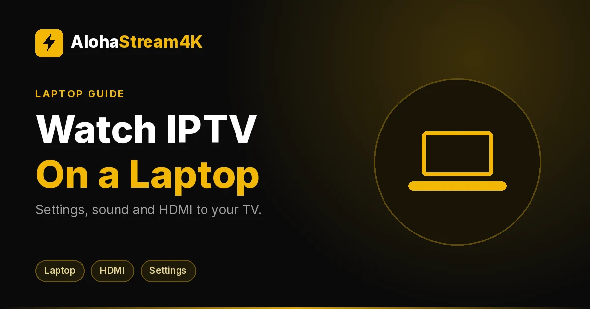 Laptop connected to a living room TV with an HDMI cable showing the same video on both screens